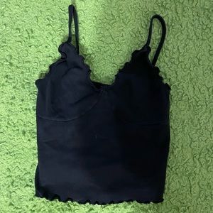 brandy melville black lettuce trim tank